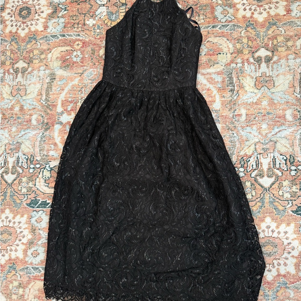 Shoshanna Black Lace halter Midi Dress